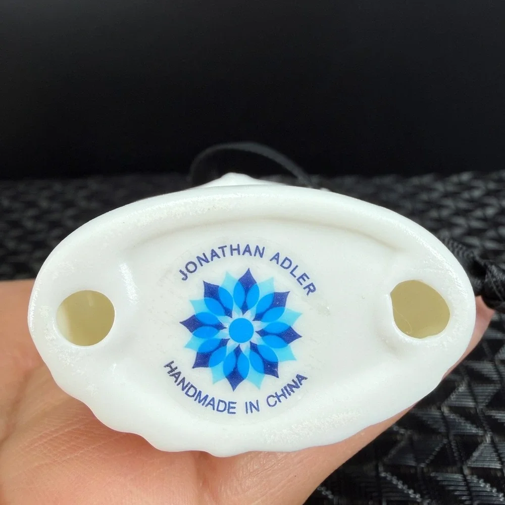 Jonathan Adler Muse Ornament White Porcelain Female Face Heart Sunburst‎ 3.5